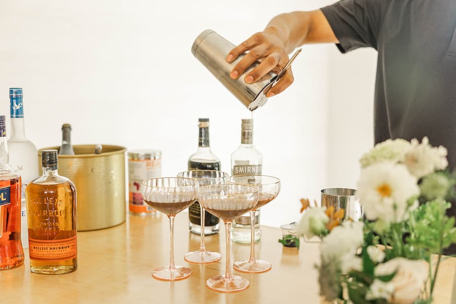 Professional wedding bar setup by Chesapeake Bartenders